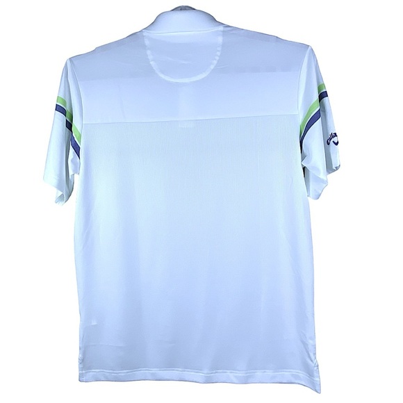 Callaway Golf Performance Polo Men Opti Dri Shirt Breathable Stripe White Blue S - Picture 11 of 16